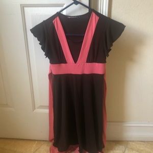 Brown and Pink Silk Dress